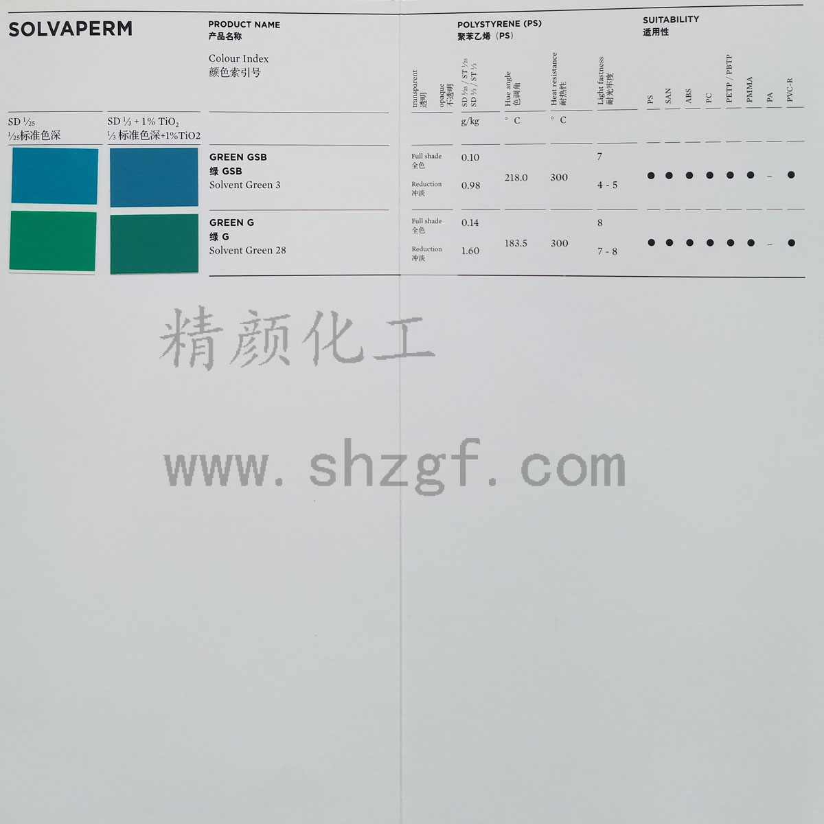 Solvaperm塑料溶剂染料色卡